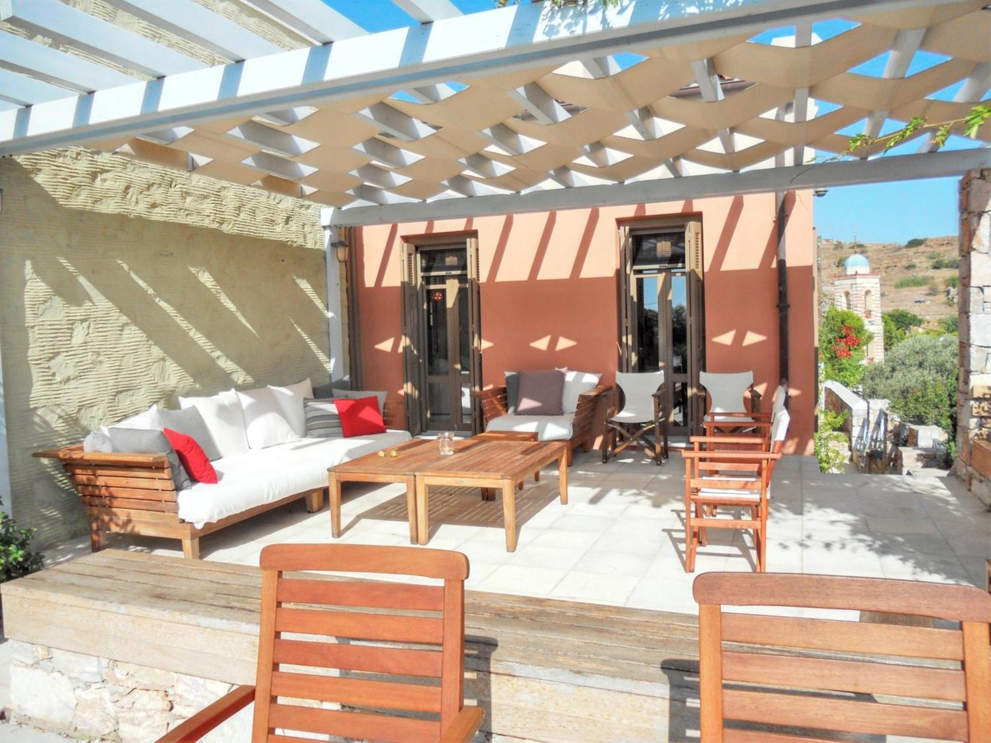 Charming House With Sea View In Chrousa, Fenced Garden