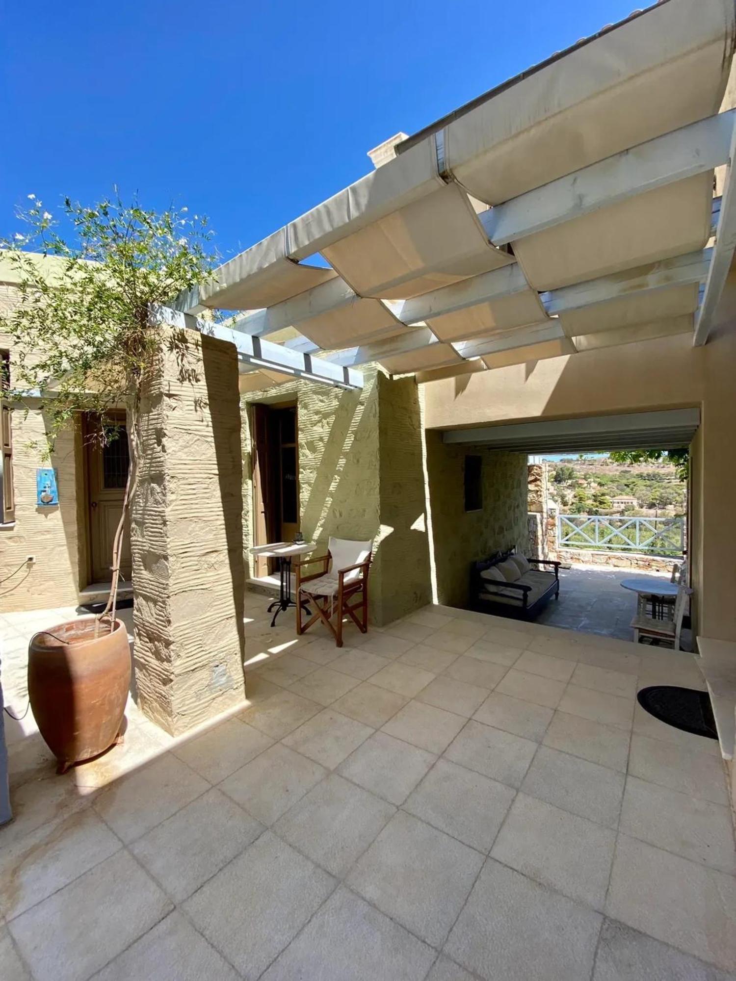 Charming House With Sea View In Chrousa, Fenced Garden *